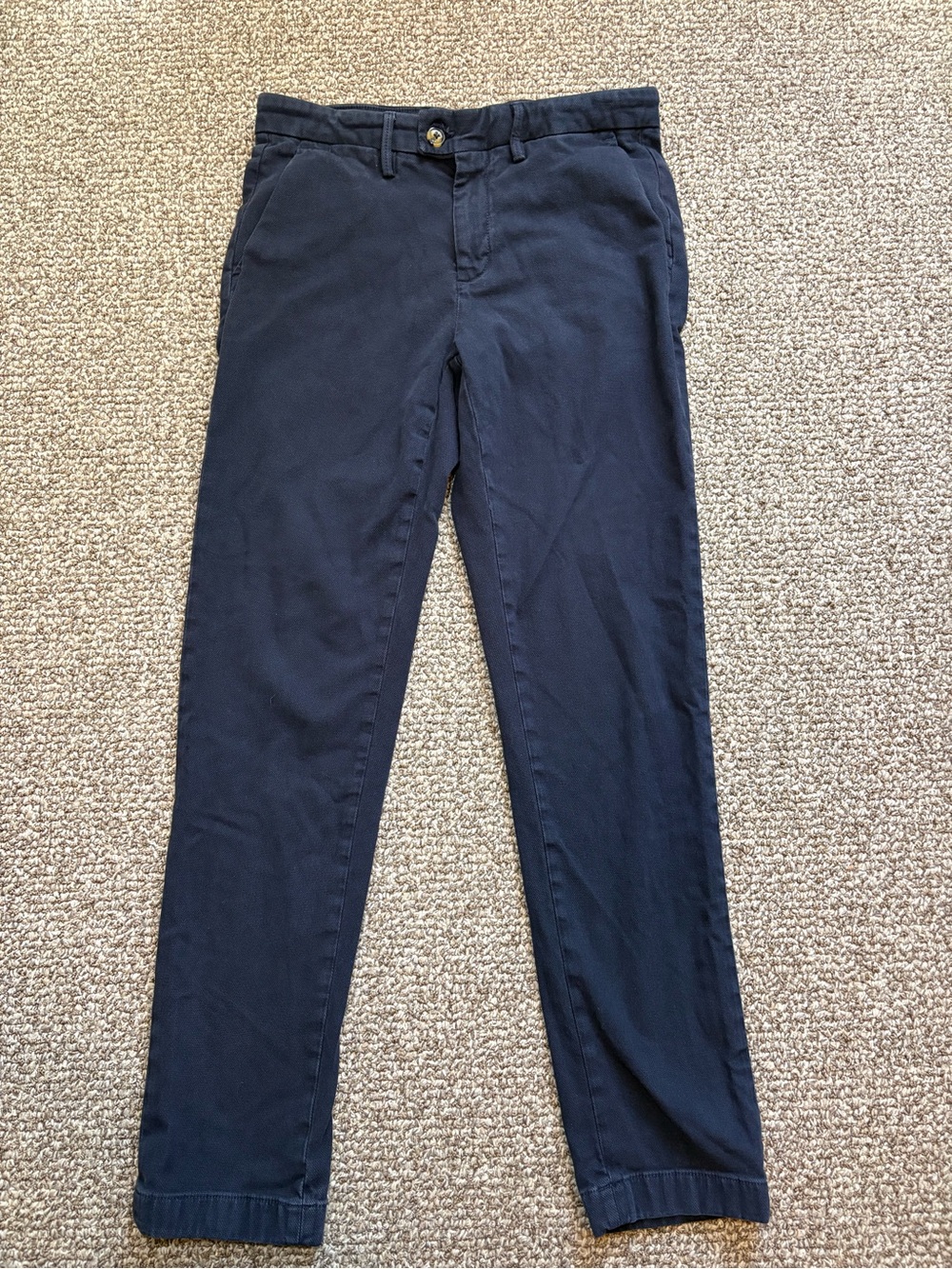Piombo Dark Navy Chino Pants - Slim Straight